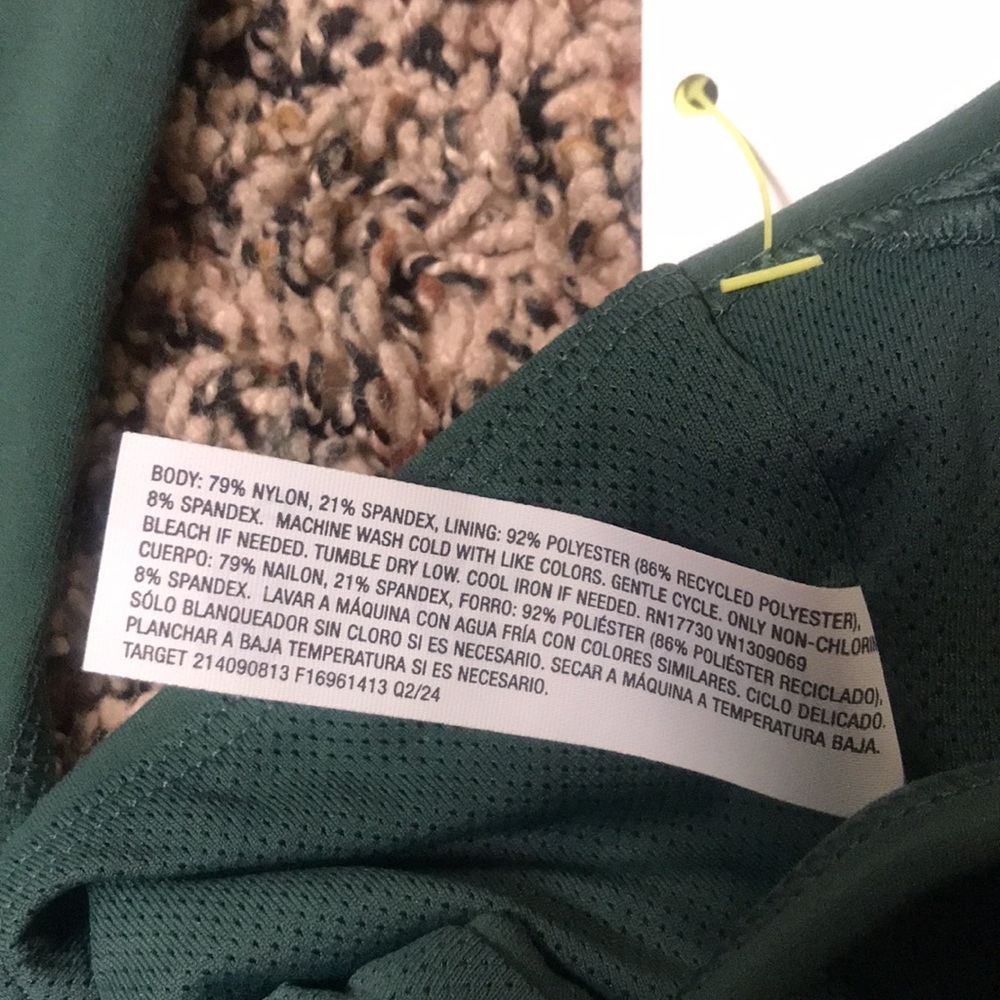 All In Motion Everyday Soft Active Bodysuit Unitard Open Back Green | NWT! - Picture 9 of 14